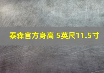 泰森官方身高 5英尺11.5寸